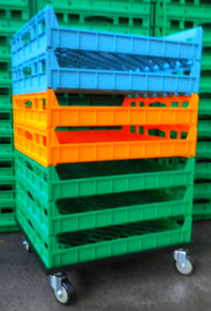 bread crates and dolly